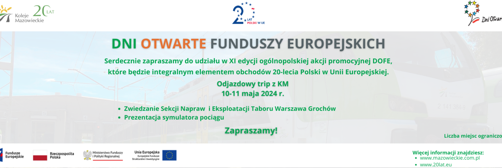 Serdecznie zapraszamy do udziału w XI edycji ogólnopolskiej akcji promocyjnej DOFE, które będzie integralnym elementem obchodów 20-lecia Polski w Unii Europejskiej.