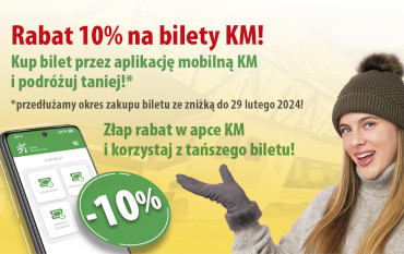 Promocja aplikacji mobilnej KM – bilety okresowe tańsze o 10%